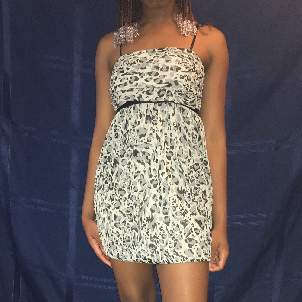 Blue cheetah print dress